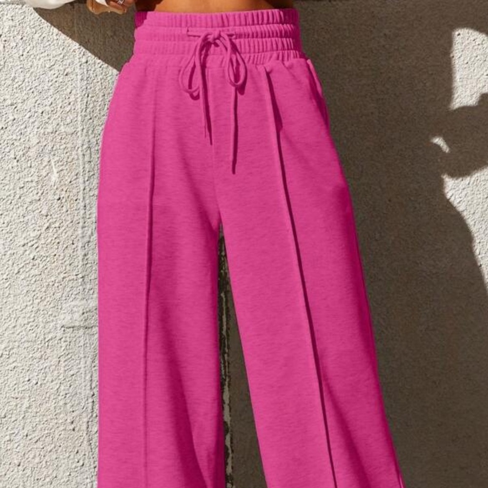 Elegant Pink Women's Wide-Leg Pants